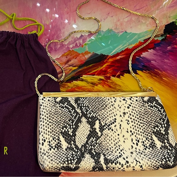 TED BAKER Two Tone Nude/Animal Print Leather Crossbody Bag - Picture 6 of 11